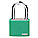 LOCKOUT PADLOCK, KEYED DIFFERENT, ALUMINUM, COMPACT BODY, HARDENED STEEL, GREEN, 1-7/16 IN H