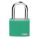 LOCKOUT PADLOCK, KEYED DIFFERENT, ALUMINUM, COMPACT BODY, HARDENED STEEL, GREEN, 1-7/16 IN H