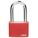 LOCKOUT PADLOCK, KEYED DIFFERENT, ALUMINUM, COMPACT BODY, HARDENED STEEL, RED, 2 IN H