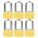 LOCKOUT PADLOCK, KEYED ALIKE, ALUMINUM, COMPACT BODY, HARDENED STEEL, 6 PK