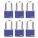 LOCKOUT PADLOCK, KEYED ALIKE, ALUMINUM, COMPACT BODY, HARDENED STEEL, BLUE, 2 IN H, 6 PK