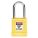 LOCKOUT PADLOCK, KEYED DIFFERENT, ALUMINUM, COMPACT BODY, HARDENED STEEL, YELLOW