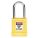 LOCKOUT PADLOCK, KEYED DIFFERENT, ALUMINUM, COMPACT BODY, HARDENED STEEL, YELLOW