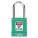 LOCKOUT PADLOCK, KEYED DIFFERENT, ALUMINUM, COMPACT BODY, HARDENED STEEL, GREEN