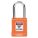 LOCKOUT PADLOCK, KEYED DIFFERENT, ALUMINUM, COMPACT BODY, HARDENED STEEL, ORANGE