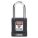 LOCKOUT PADLOCK, KEYED DIFFERENT, ALUMINUM, COMPACT BODY, HARDENED STEEL, BLACK