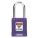 LOCKOUT PADLOCK, KEYED DIFFERENT, ALUMINUM, COMPACT BODY, HARDENED STEEL, PURPLE