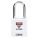 LOCKOUT PADLOCK, KEYED DIFFERENT, ALUMINUM, COMPACT BODY, HARDENED STEEL, WHITE