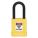 LOCKOUT PADLOCK, KEYED DIFFERENT, ALUMINUM, STANDARD BODY, HARDENED STEEL, YELLOW