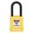 LOCKOUT PADLOCK, KEYED DIFFERENT, ALUMINUM, STANDARD BODY, HARDENED STEEL, YELLOW