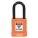 LOCKOUT PADLOCK, KEYED DIFFERENT, ALUMINUM, STANDARD BODY, HARDENED STEEL, ORANGE