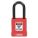 LOCKOUT PADLOCK, KEYED DIFFERENT, ALUMINUM, LONG BODY, HARDENED STEEL, RED