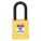 LOCKOUT PADLOCK, KEYED DIFFERENT, ALUMINUM, LONG BODY, HARDENED STEEL, YELLOW