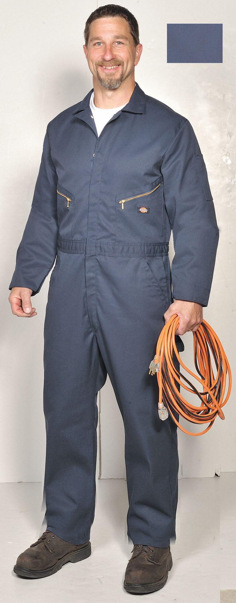 Long Sleeve Coveralls XL Cotton Navy 