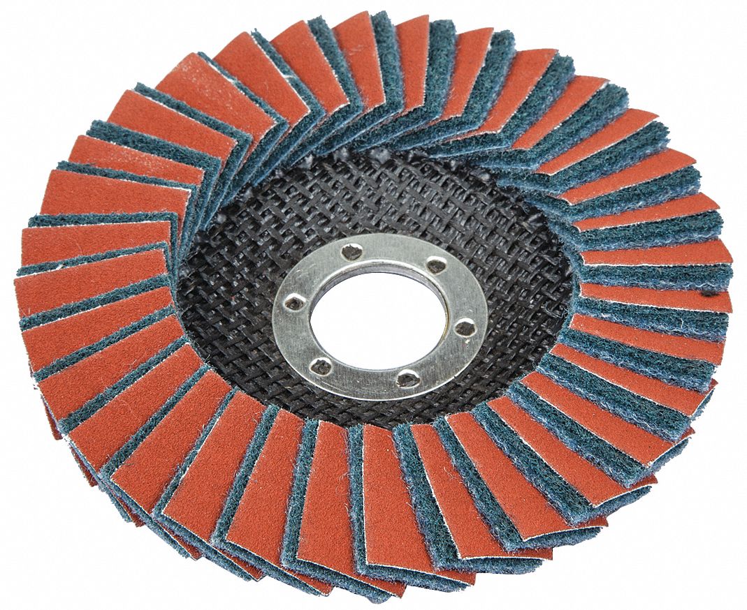 FLAP DISC, VERY FINE, INTERLEAF, TYPE 29, 320 GRIT, 5 X 7/8 IN, AL OXIDE, CTN POLY