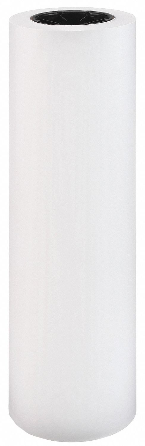 Butcher Paper: White, Light-Wt, 5 1/2 in Roll Dia, Home Compostable, No Fold, Paper