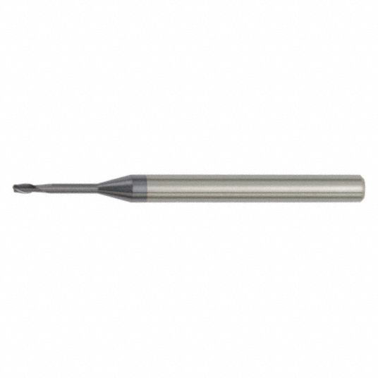 WIDIA HANITA Square End Mill: Carbide, TiAlN Finish, Single End, 0.80 mm  Milling Dia., 2 Flutes