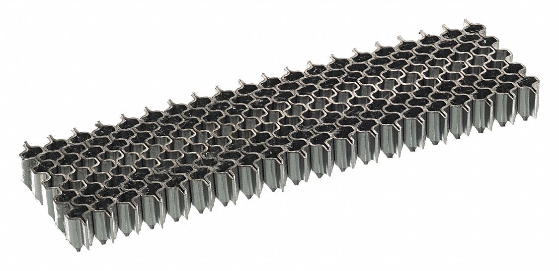 Crown Staples, 25 ga, 1" W, PK8000: Corrugated Staple, 1 in Crown Wd, 1/4 in Leg Lg, 8, 000 PK