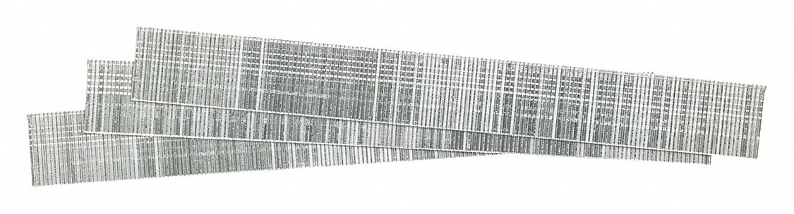 Brads, 5/8" L, Galvanized, PK5000: Brads, Brad, Smooth, 5/8 in Overall Lg, Steel, Glue, 5, 000 PK
