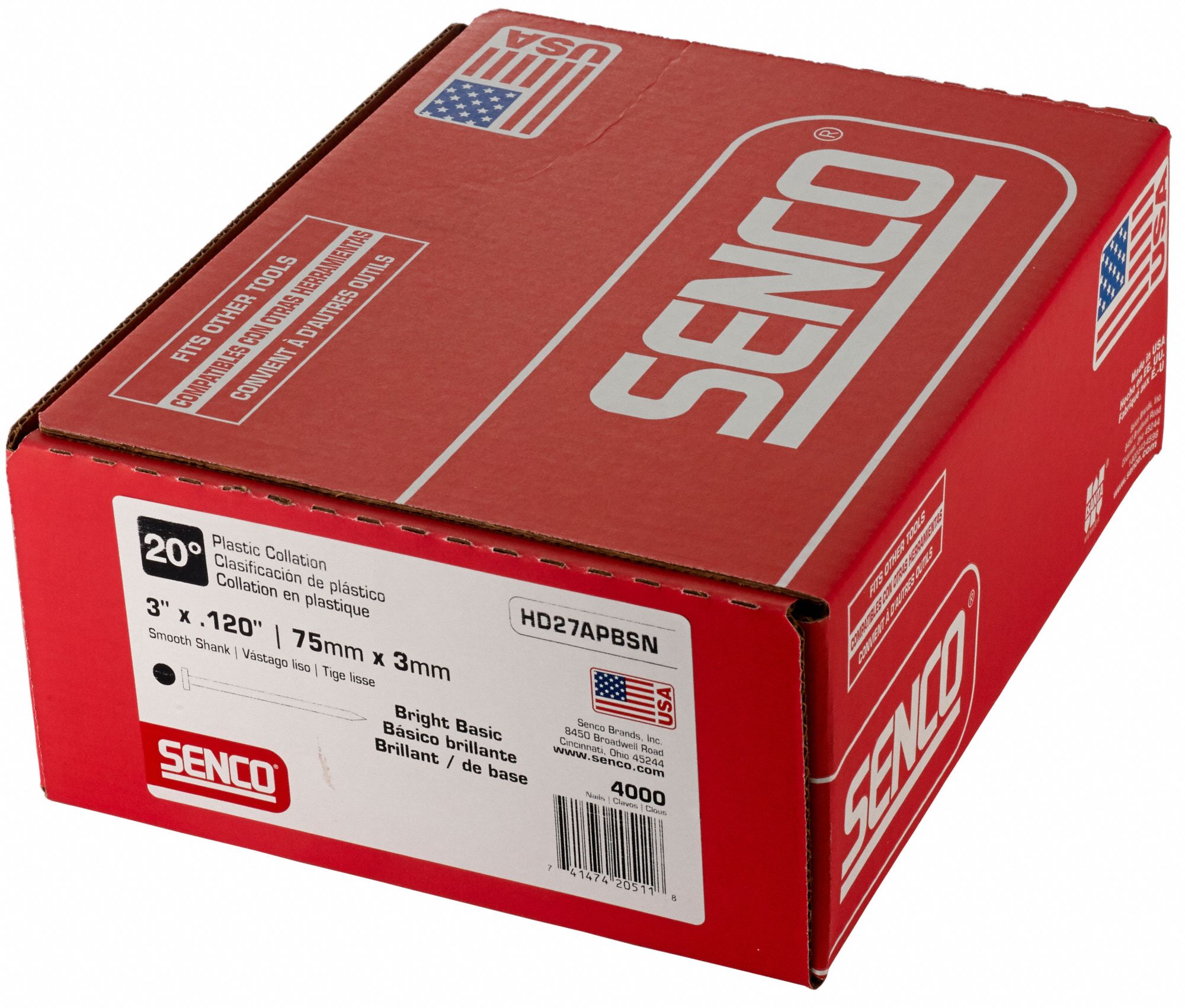 SENCO Framing Nails, Roofing, Siding and Framing Nails, 11 ga Gauge, 3