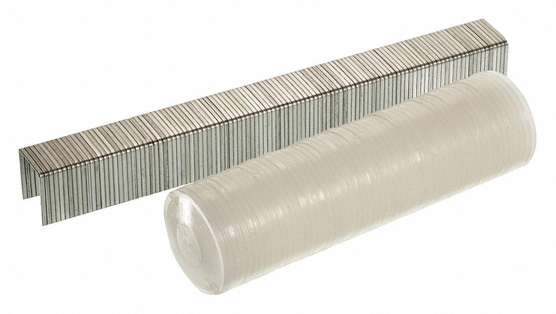 CROWN STAPLES, 21 GA, 1 IN W, STANDARD FLAT, 1 IN CROWN W, ⅝ IN LEG L, 2, 200 PK