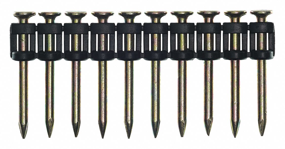 Concrete Nails, 1.25" L, PK1000: Concrete Nails, Flat, Smooth, 1 1/4 in Overall Lg, 1, 000 PK