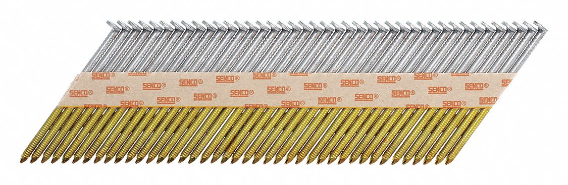 Framing Nails, 2.375" L, Galvanized, PK2500: Framing Nails, Flat, Ring, Steel, Tape, 2, 500 PK
