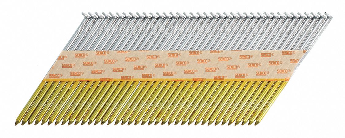 FRAMING NAILS, 3¼ IN L, GALVANIZED, FLAT, SMOOTH, STEEL, TAPE, 2,500 PK