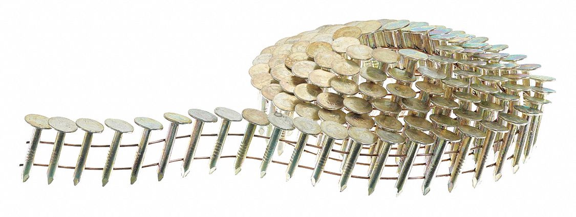 Roofing Nails, 3/4" L, Galvanized, PK7200: Roofing Nails, Flat, Smooth, Steel, Wire, 7, 200 PK