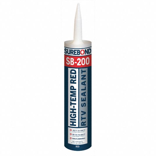 SUREBOND Gasket Sealant SB200, 10.3 fl oz, Cartridge, Red, Water