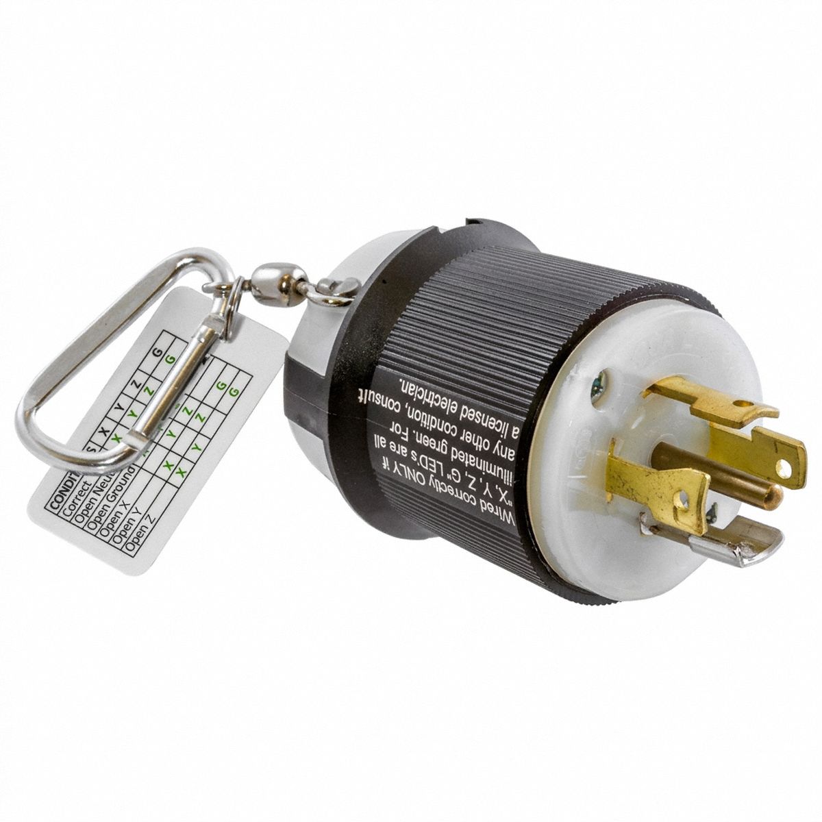 Circuit Tester: 0.5 V AC to 250 V AC, L14-20P, CAT I 125/250V, Light