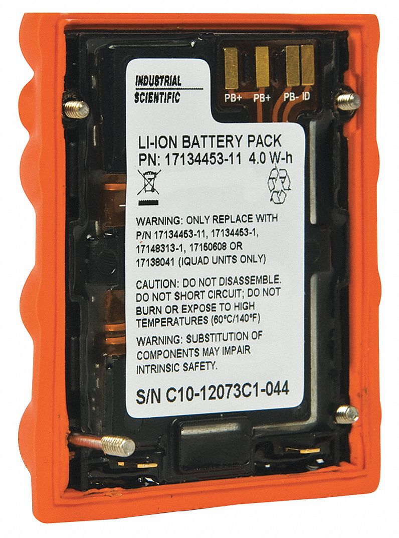 Industrial Scientific 3 7v Dc Li Ion Replacement Battery Pack Orange 1 Ea 48lt21 11 Grainger