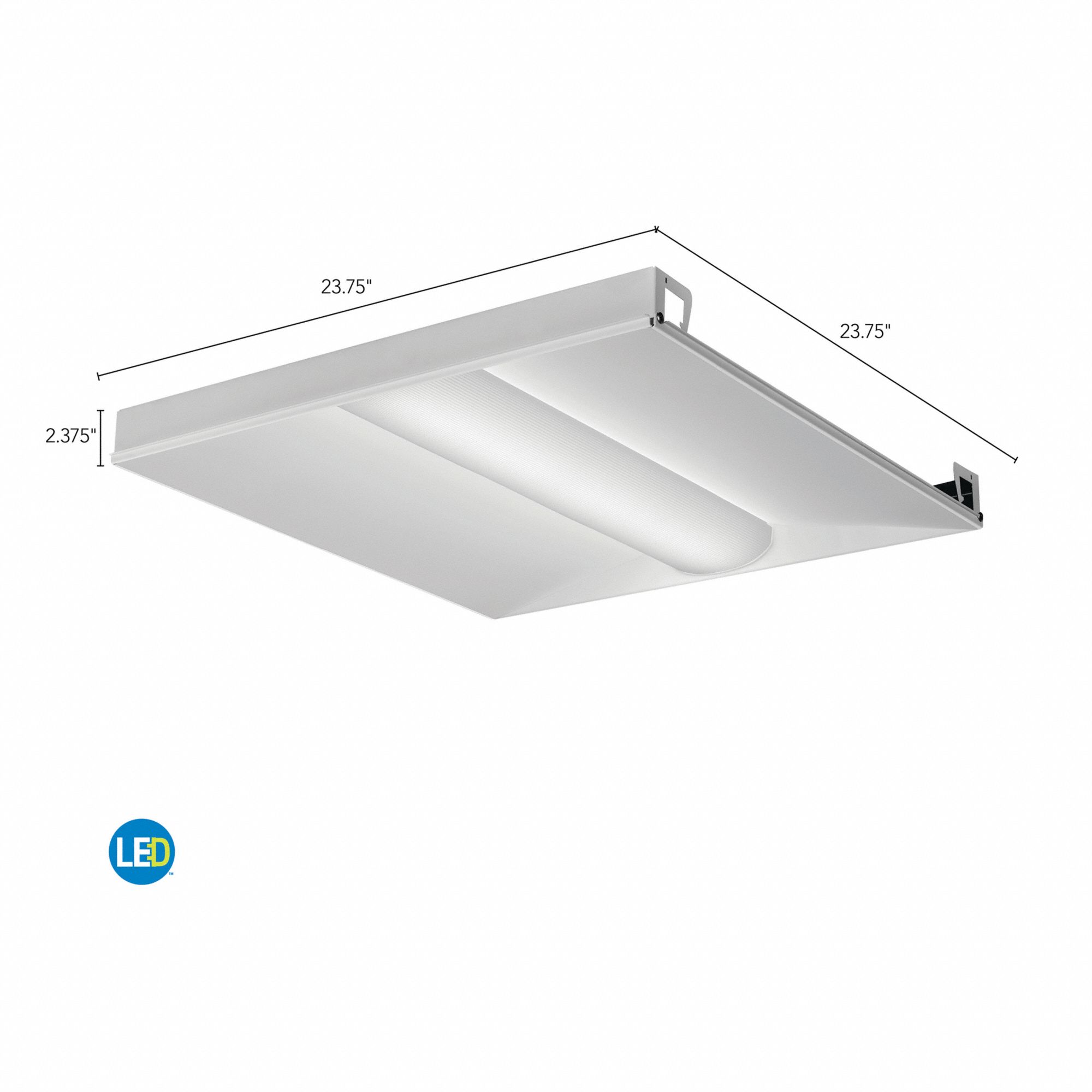 LITHONIA LIGHTING Recessed Troffer: 26.6 W Max. Fixture Watt, 3500K ...