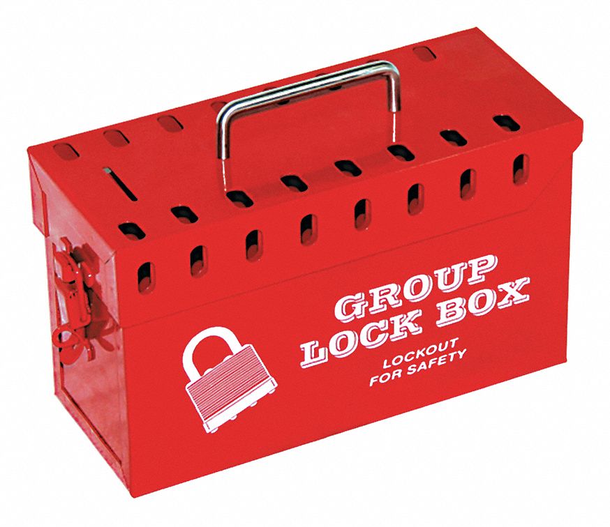 6 Depth 7-1/2 Width Brady Padlock Storage and Group Lock Box for Lockout/Tagout Small 12-1/2 Length 
