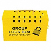 CONDOR Yellow Plastic Group Lockout Box Max 27 Padlocks 11 in x 12 1/2 in 