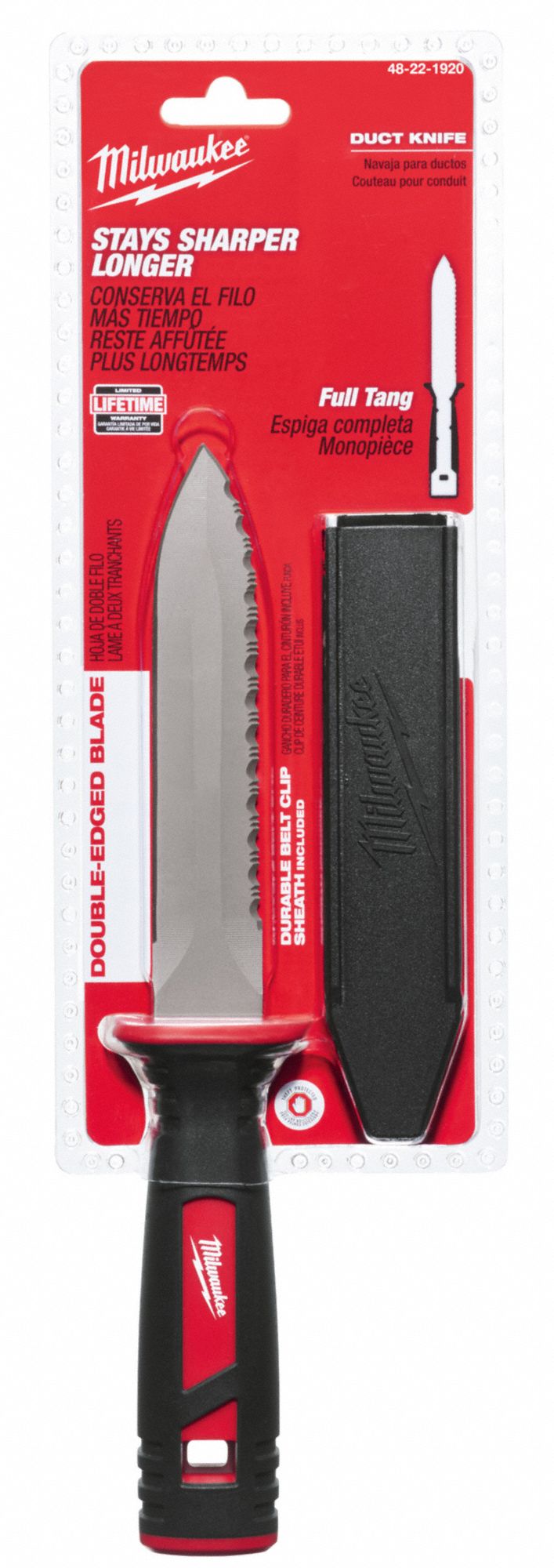 MILWAUKEE Stainless Steel, Polypropylene Duct Knife,11 in Overall