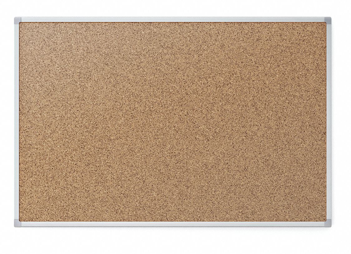 MEAD PushPin Bulletin Board, Cork, 48 inH x 72 inW, Brown 48LW6685363N Grainger