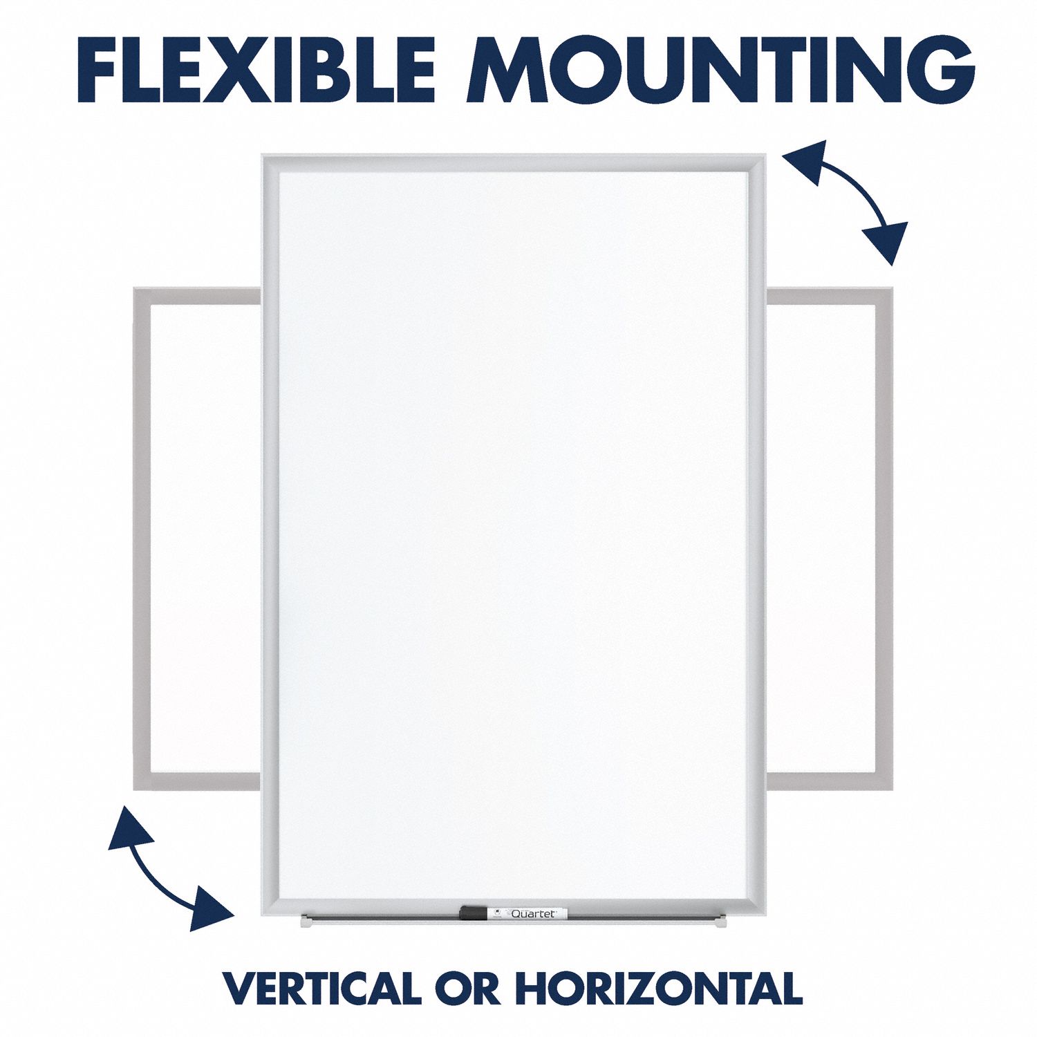 QUARTET Dry Erase Board Wall Mounted, 48 in Dry Erase Ht, 72 in Dry