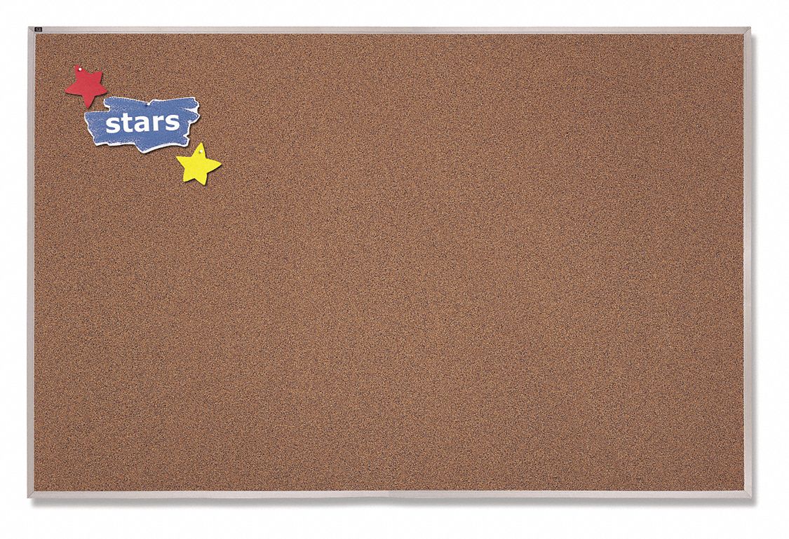 QUARTET PushPin Bulletin Board, Cork, 48 inH x 48 inW, Brown 48LX08