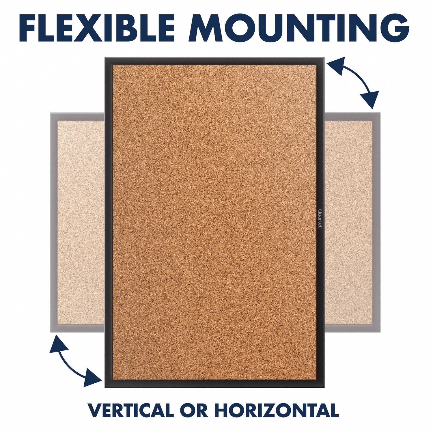 QUARTET Bulletin Board 48 in Ht, 72 in Wd, Brown, Black, Mounting