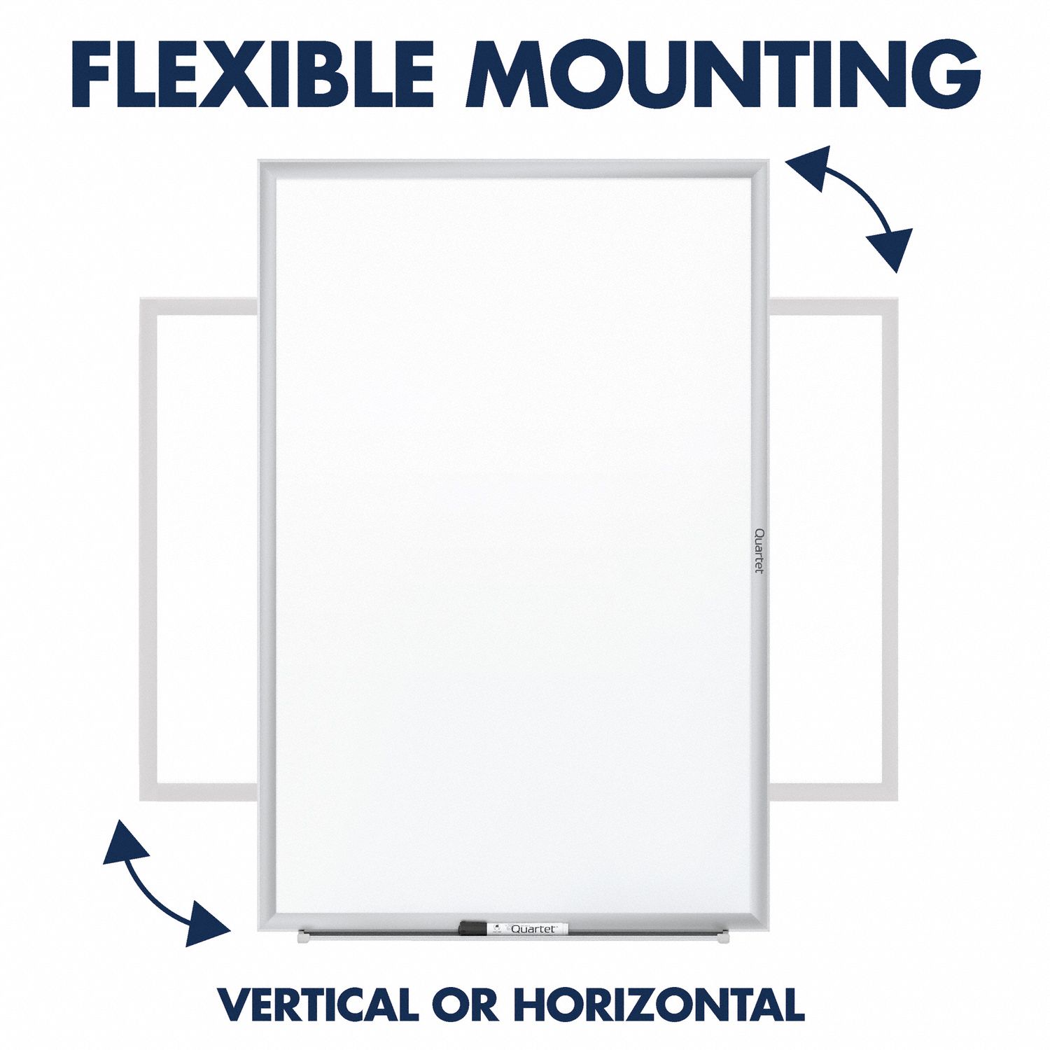 QUARTET Dry Erase Board Wall Mounted, 48 in Dry Erase Ht, 96 in Dry