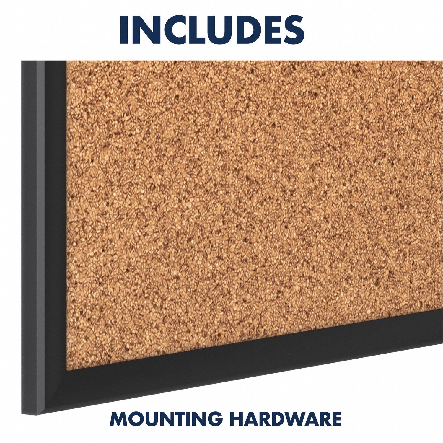 QUARTET Bulletin Board 36 in Ht, 60 in Wd, Brown, Black, Mounting