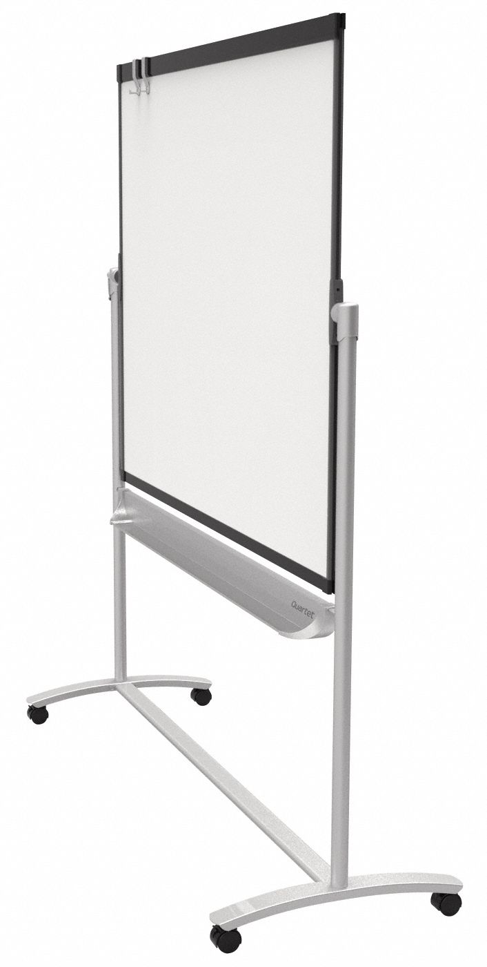 QUARTET Dry Erase Board Easel Mounted, 48 in Dry Erase Ht, 72 in Dry