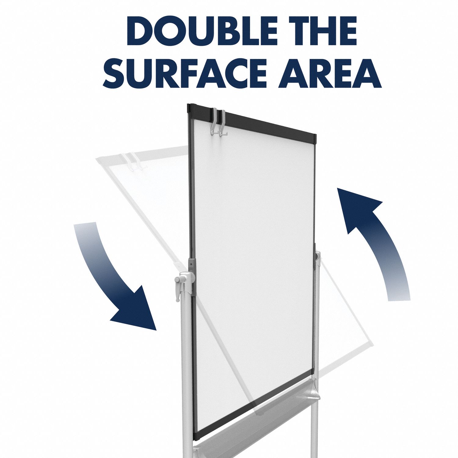 QUARTET Dry Erase Board Easel Mounted, 48 in Dry Erase Ht, 72 in Dry