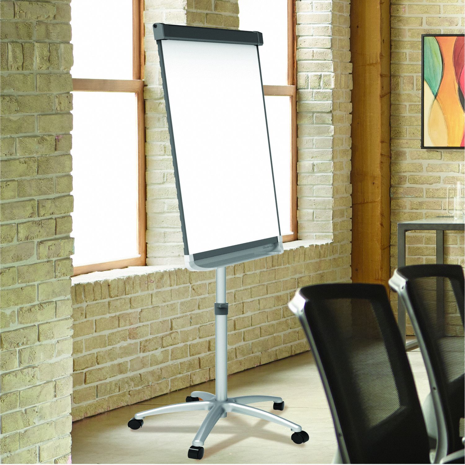 QUARTET GlossFinish Steel Dry Erase Board, Easel Mounted, Mobile