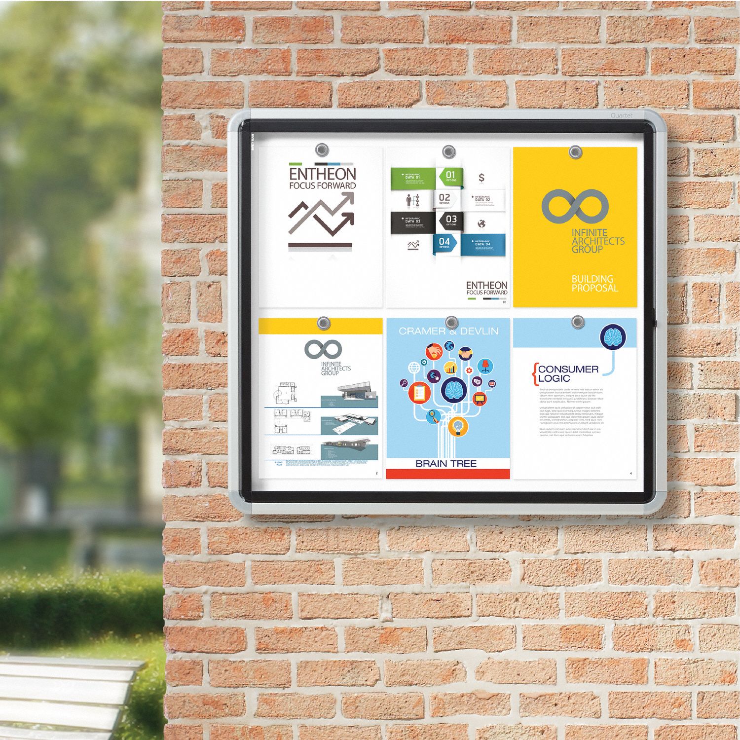 QUARTET Dry Erase, Letter Indoor Enclosed Bulletin Board