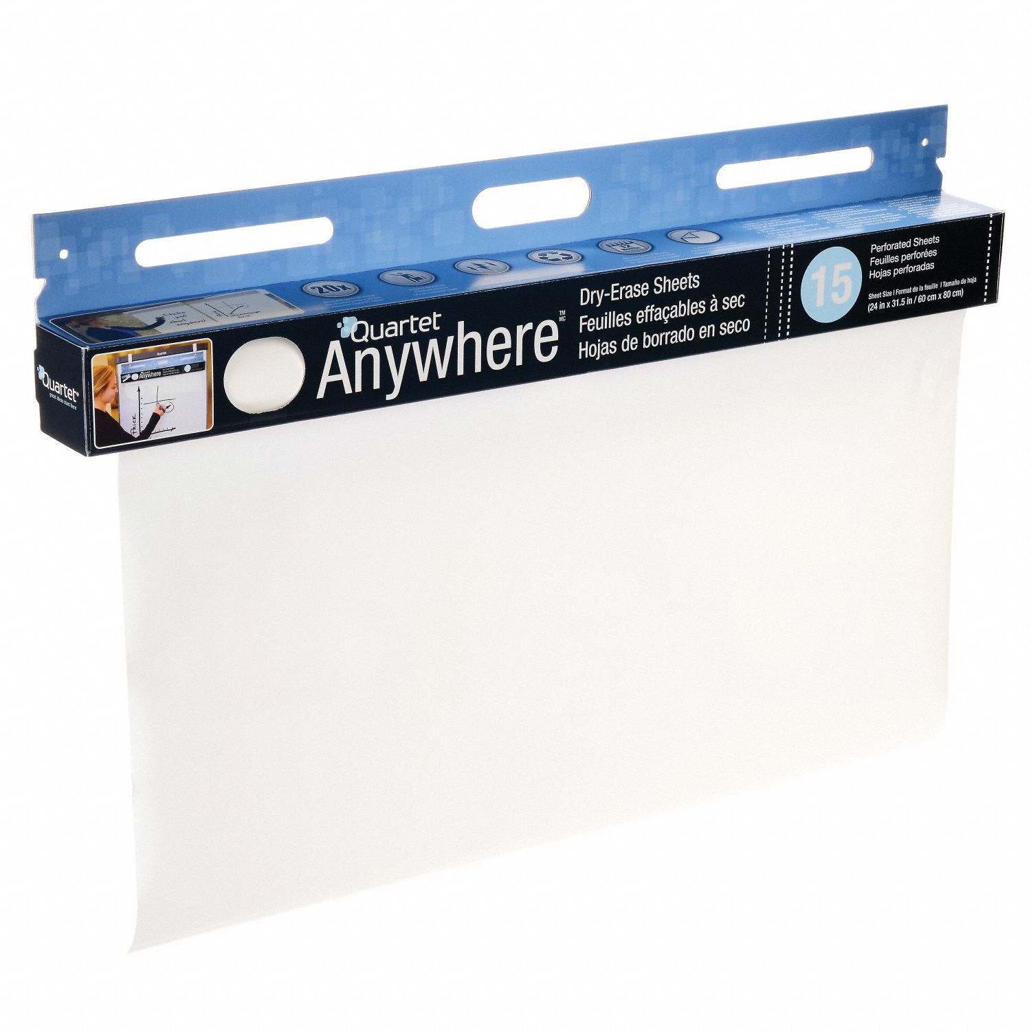 QUARTET Paper Dry Erase Sheet, 24" Width, 311/2" Height, 1 EA 48LX09