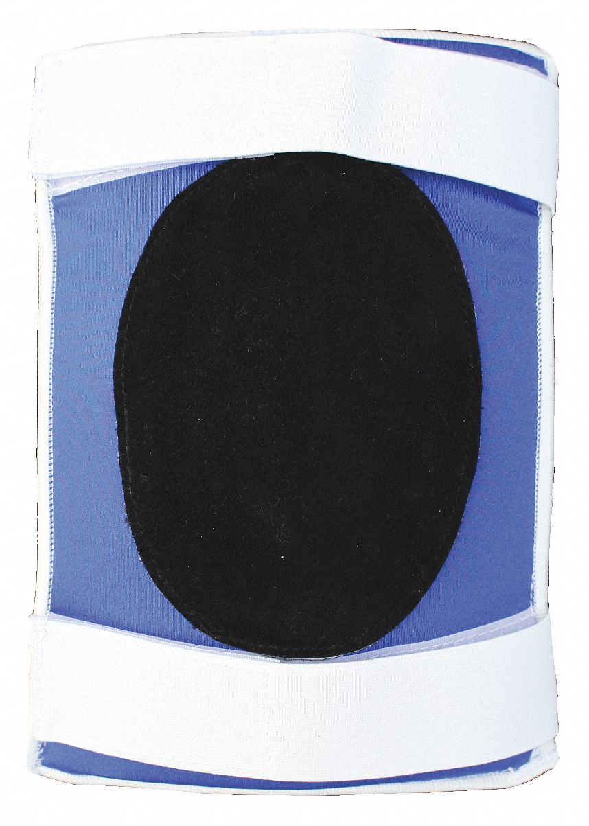 KNEE PAD, UNIVERSAL, 2 STRAPS, HOOK-AND-LOOP, BLACK/BLUE/WHITE