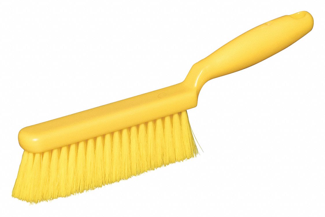 BENCH BRUSH, SOFT, POLYPROPYLENE BRISTLE, 5¼ IN HANDLE L, 6¾ IN BRUSH L, YELLOW