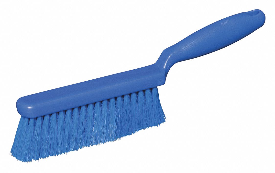BENCH BRUSH, SOFT, POLYPROPYLENE BRISTLE, 5¼ IN HANDLE L, 6¾ IN BRUSH L, BLUE